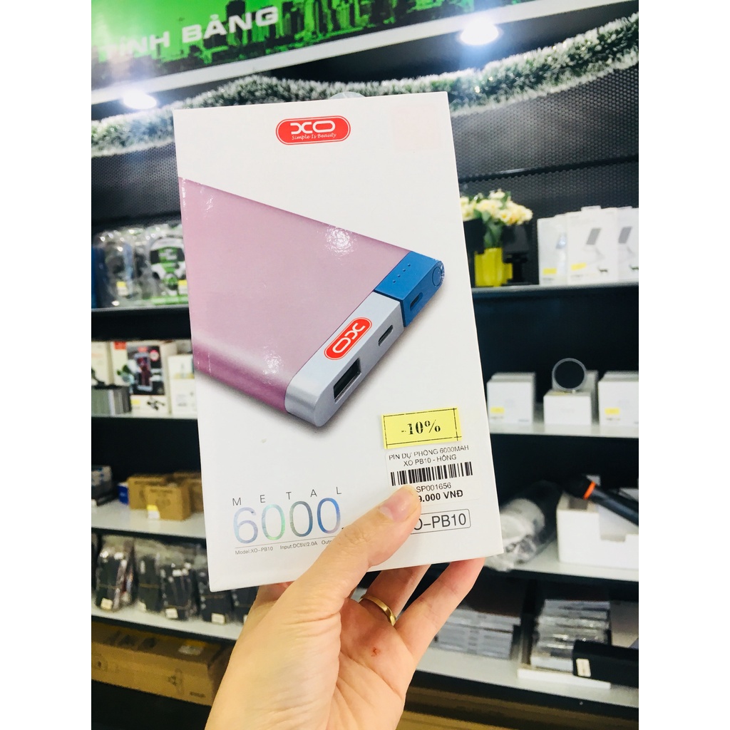 Pin Sạc Dự Phòng XO-PB10 6000mAh - Hồng
