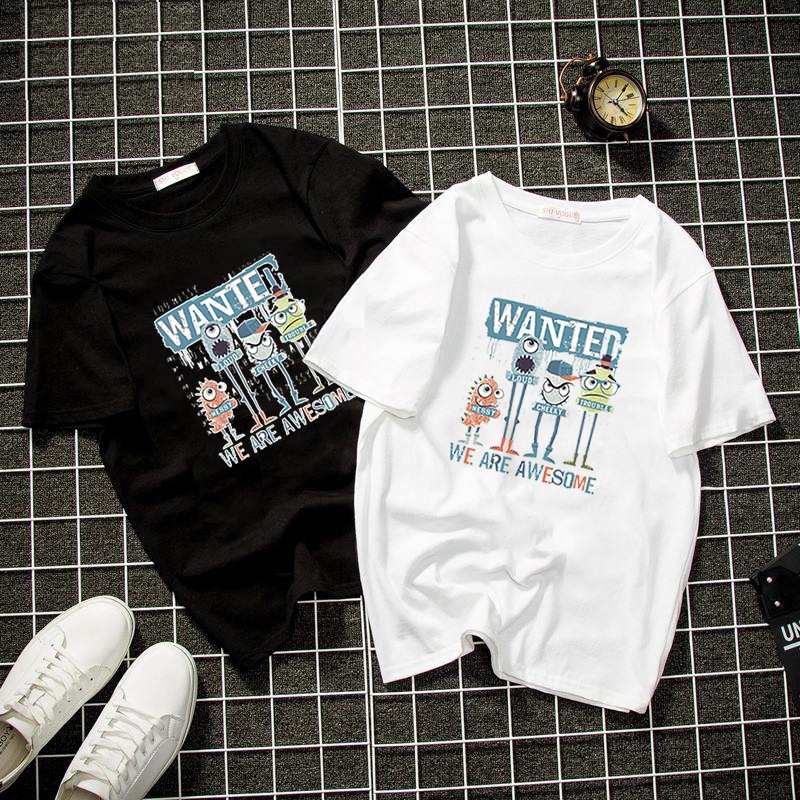 Áo thun unisex nam nữ họa tiết hoạt hình vải dày mịn 2021T3210