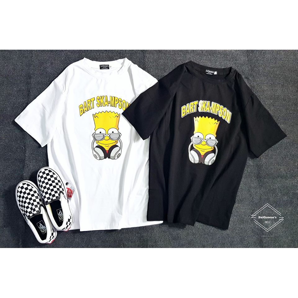Áo Thun Cotton Nam Nữ Hình Simpson Unisex