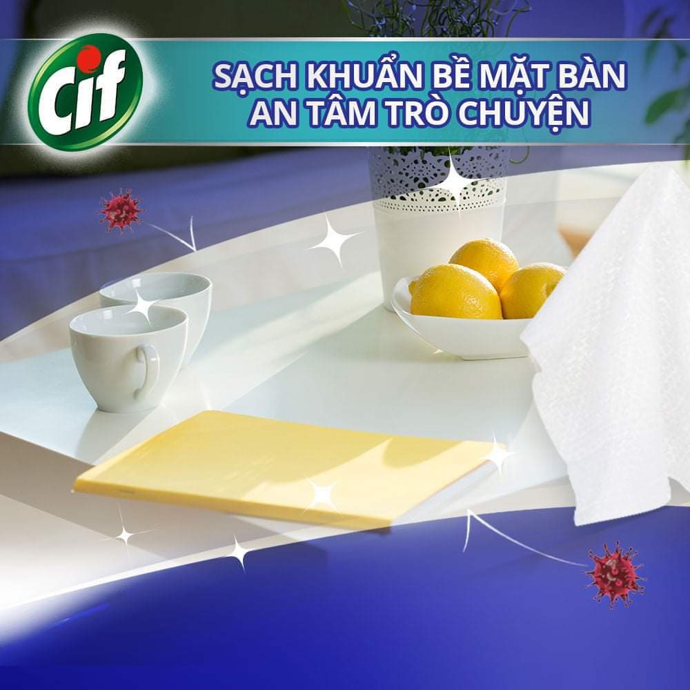 Khăn Ướt Cif 24 Miếng Đa Năng Lau Cực Nhanh Sạch Bóng Chỉ Trong 10 Giây