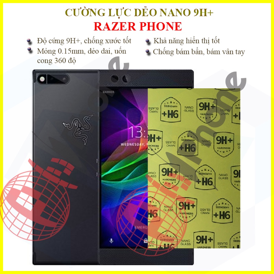Dán cường lực dẻo nano trong hoặc nhám cho Razer Phone