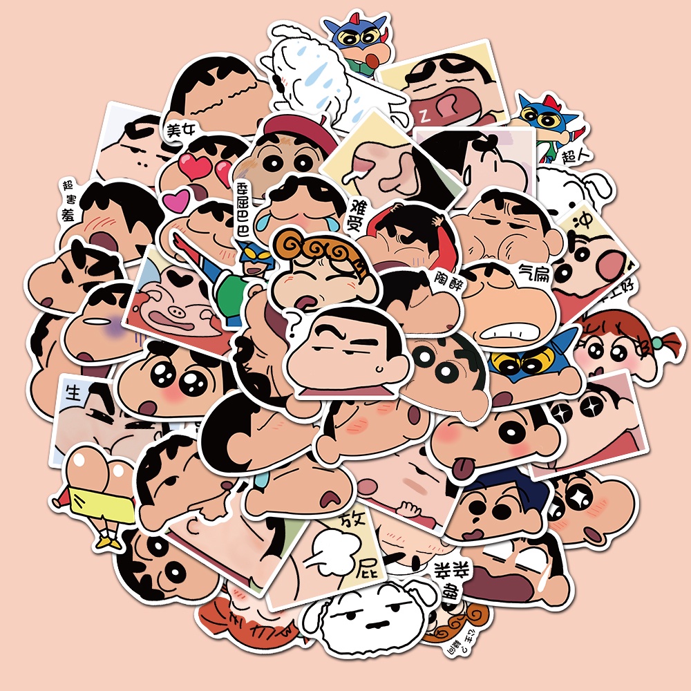 10/ 25/ 50 Miếng dán bằng PVC hình cậu bé bút chì dễ thương DIY chống thấm nước độc đáo trang trí ván trượt/ điện thoại