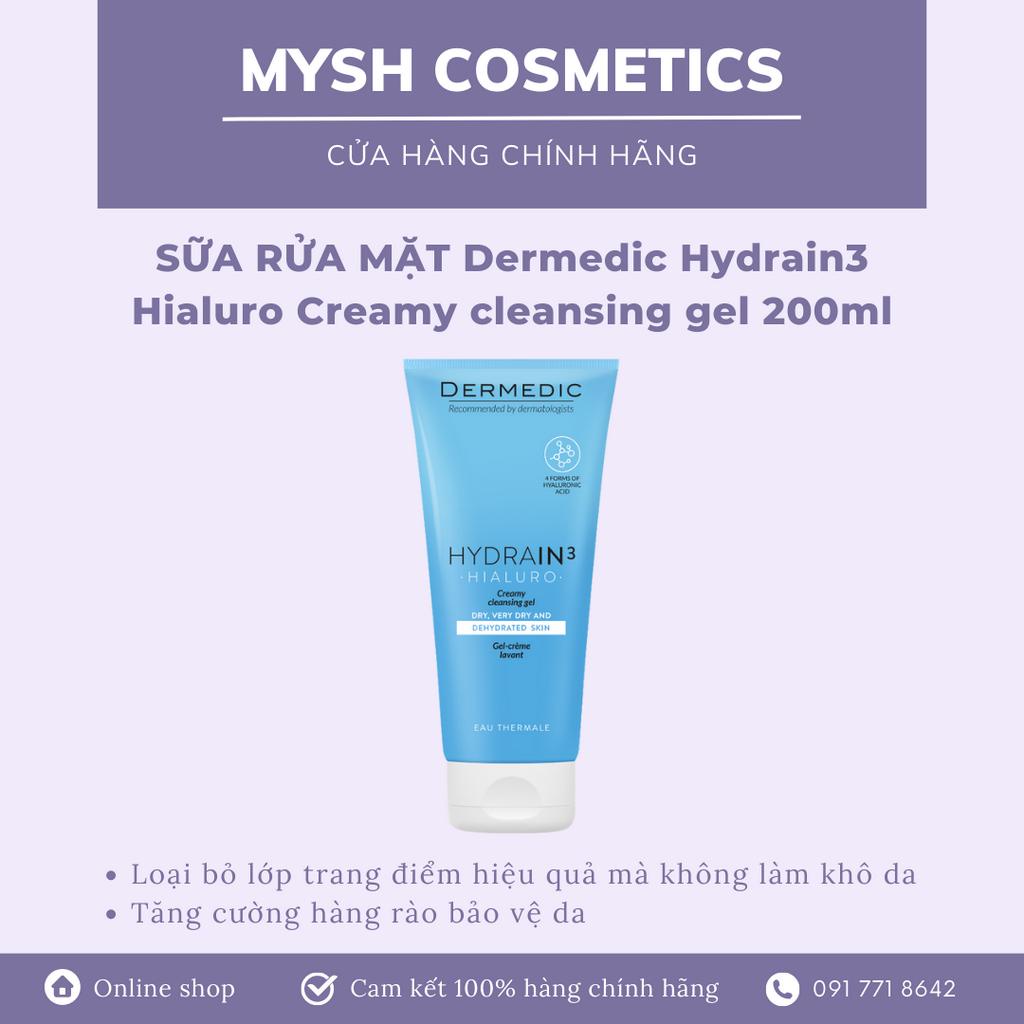 Sữa Rửa Mặt Cấp Nước Dành Cho Da Khô ..D..e..r..m..e.d..i..c Hydrain3 Hialuro Dịu Nhẹ 200Ml