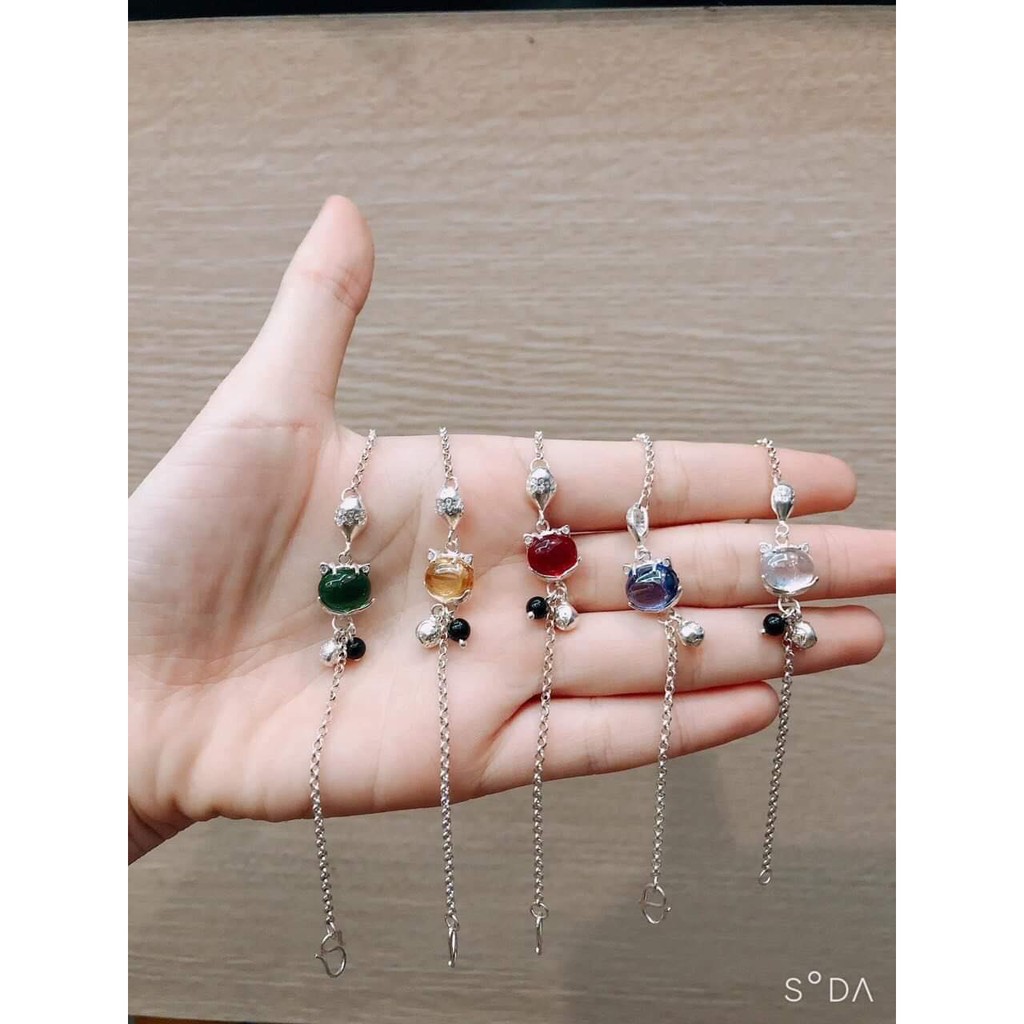 Lắc tay hồ ly đá bạc ta cầu may mắn tình duyên, lắc tay hồ ly đủ màu đá theo mệnh | BigBuy360 - bigbuy360.vn