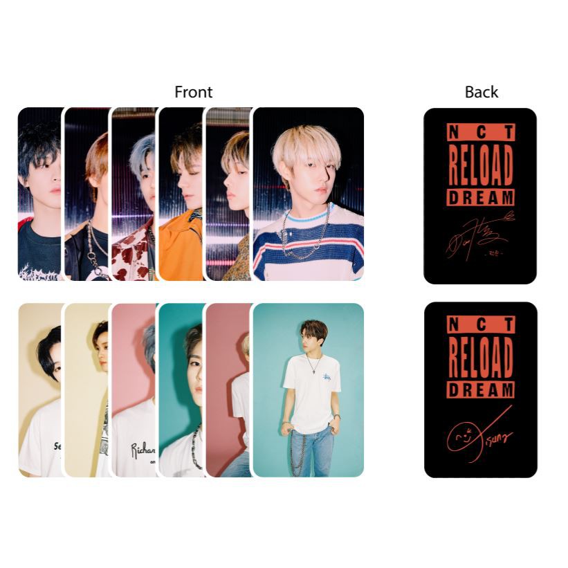 Set 4 thẻ card nhựa NCT DREAM - RELOAD in 2 mặt bo góc có chữ ký lẻ từng thành viên | BigBuy360 - bigbuy360.vn