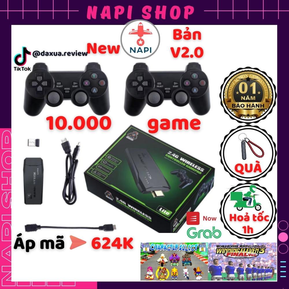 Game Stick 3D X2 PRO chơi PSP, PSx 41000 game HDMI điện tử 4 nút máy chơi game cầm tay không dây