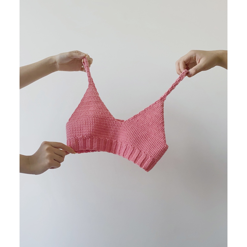 Croptop 2 dây nữ đan móc Splassshy Bubble Gums Top