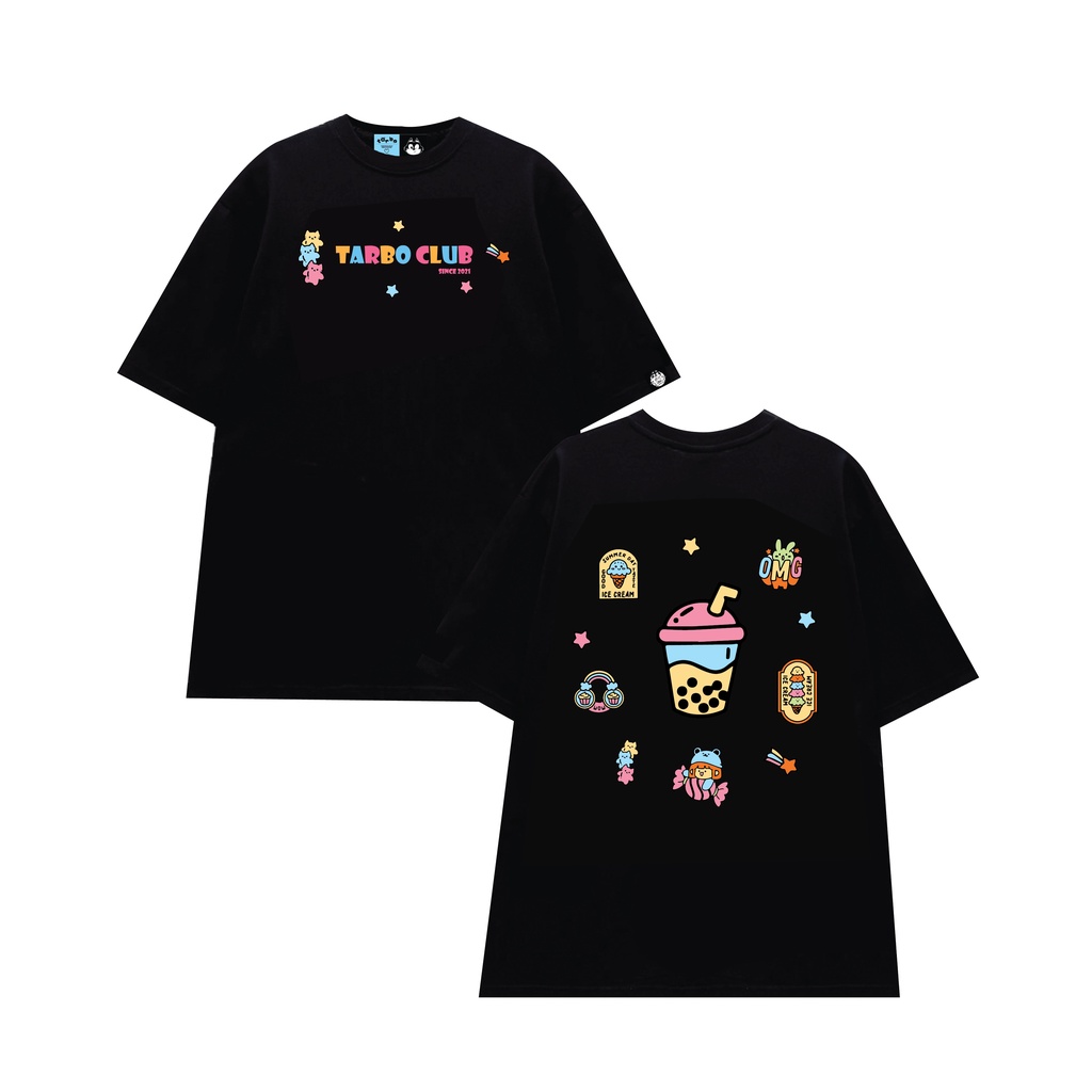 TARBO MILK TEA ÁO THUN TAY NGẮN NAM NỮ Outfit Cotton 4 Chiều Local Brand