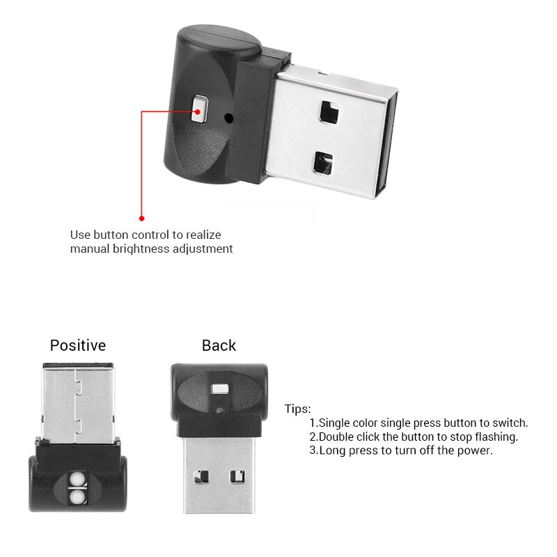 Đèn chiếu tạo bầu không khí xe hơi SEAMETAL 7 màu sắc USB LED mini không dây đa năng tiện lợi