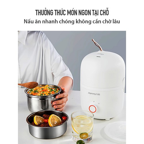 Hộp Cơm Hâm Nóng Xách Tay 3 Ngăn Inox 304 Joyoung F 20Z602B - Hàng Chính Hãng