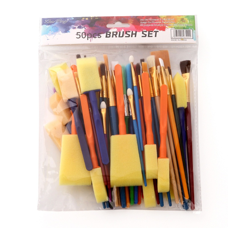 Bộ 50 Cọ Xốp Nylon Vẽ Tranh Chuyên Nghiệp Cho Học Sinh