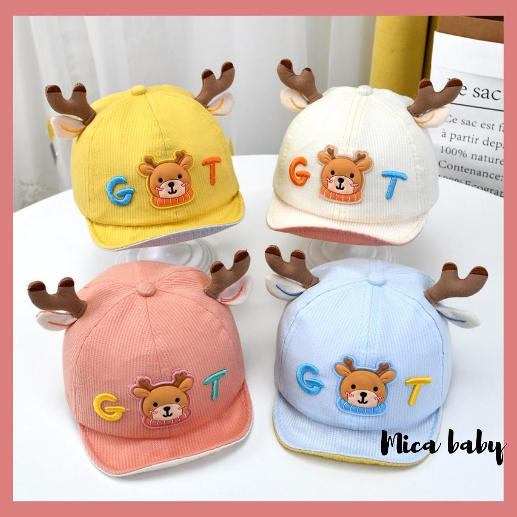 Mũ lưỡi trai kiểu dáng gạc hươu chữ GT dễ thương cho bé MH117 Mica Baby