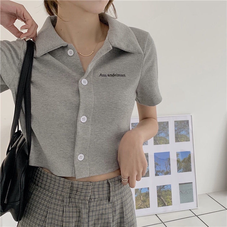 Áo polo Ngắn Tay Phong Cách Hàn Quốc Thời Trang Cho Nữ