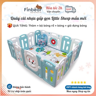 Quây cũi nhựa cho bé Little Sheep, Cũi nhựa gấp gọn an toàn cho bé nhiều kích thước sẵn 2 màu FINBEAR