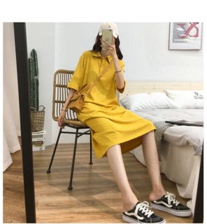 Đầm polo suông rộng