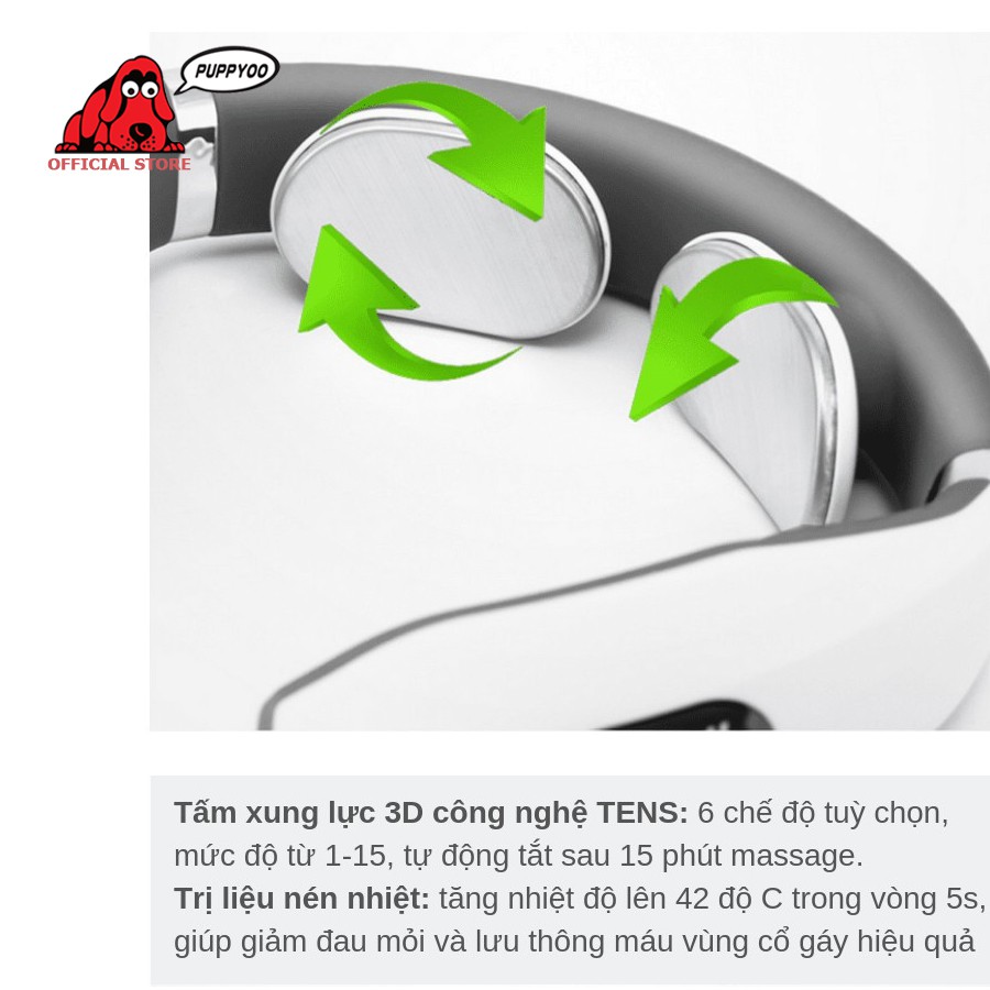 Máy massage cổ vai gáy Ailuen 6688 trị liệu tích cực điện rung giảm đau sâu hàng chính hãng