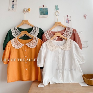 Áo sơ mi cổ ren lỗ Phong cách Ulzzang Hàn Quốc