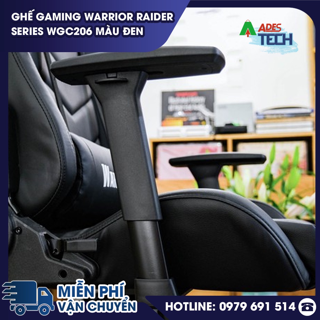Ghế Gaming WARRIOR Raider Series WGC206 Màu Đen | Bảo Hành Chính Hãng 12 Tháng