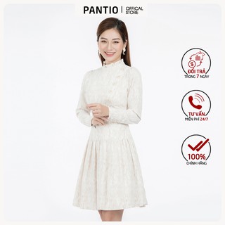 Đầm công sở chất liệu thô dáng xòe dài tay FDC92810 - PANTIO