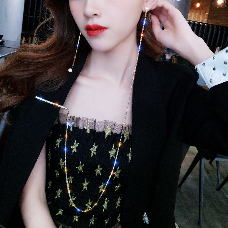 Set bông tai đính đá lấp lánh liền kẹp vắt chuẩn cô nàng sành điệu BT90