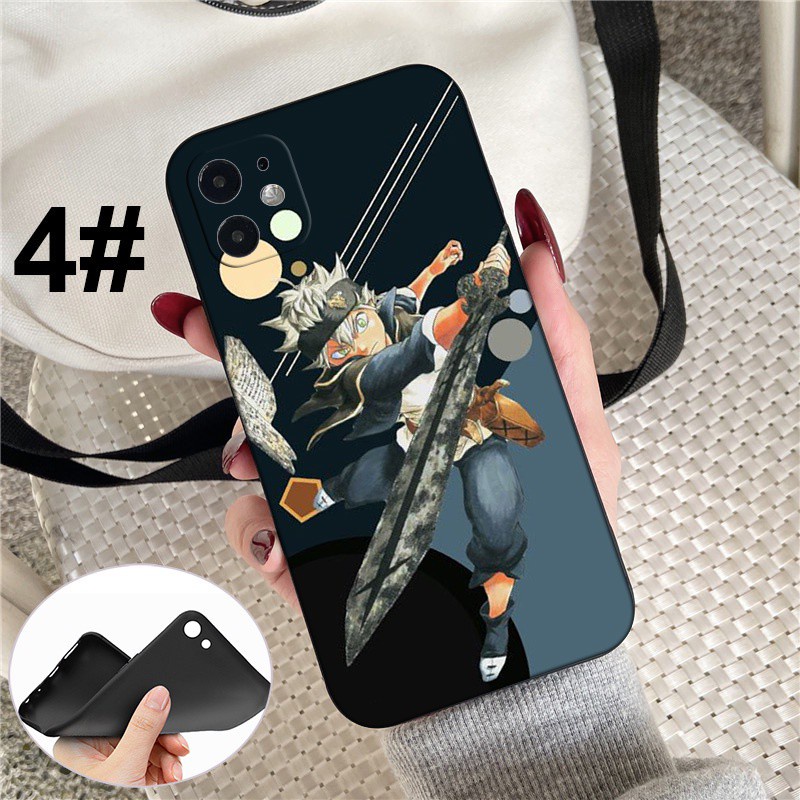 iPhone XR X Xs Max 7 8 6s 6 Plus 7+ 8+ 5 5s SE 2020 Soft Silicone Cover Phone Case Casing GR18 Black Clover Anime