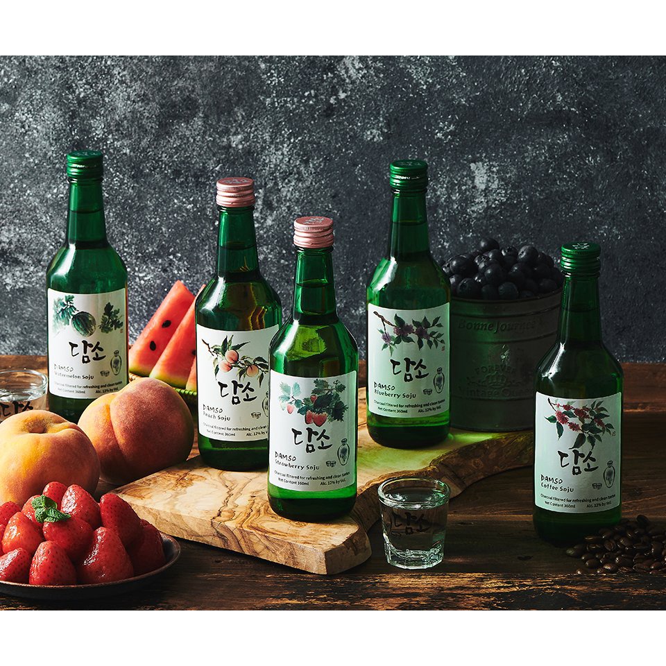 Soju Damso Hàn Quốc Đủ 10 Vị Thơm Ngon Nước Trái Cây Chai 360ml