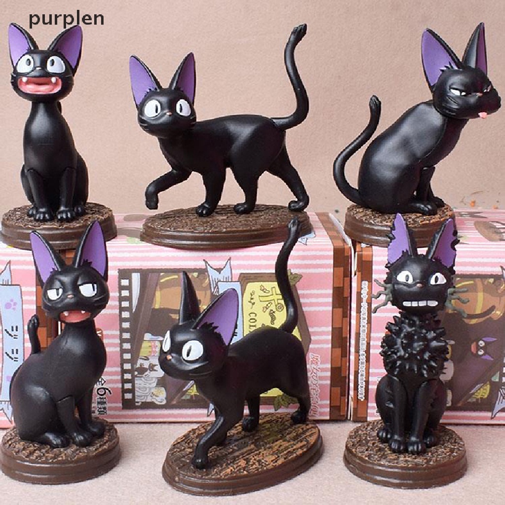 Set 6 hộp ẩn mô hình mèo đen Anime dễ thương để bàn đồ chơi quà tặng sinh nhật
