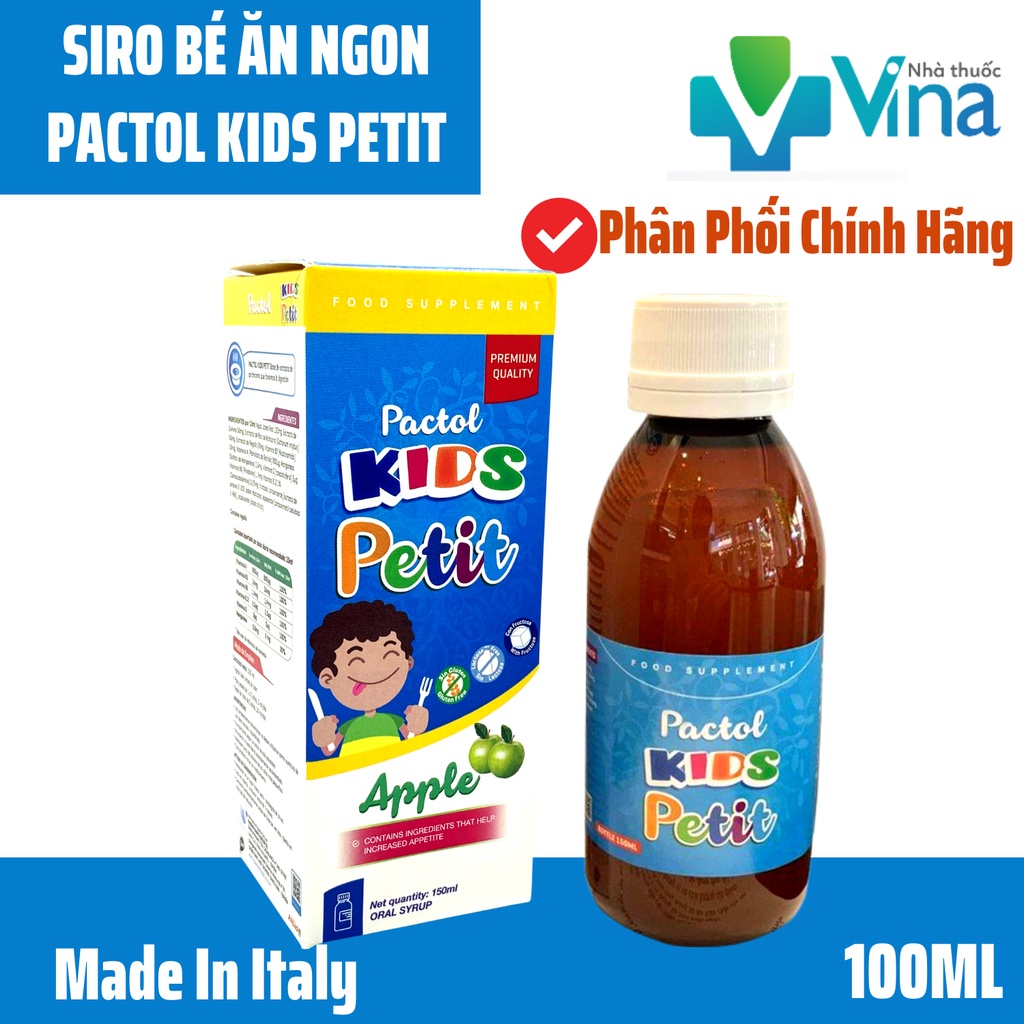 PACTOL KIDS PETIT Hương Táo, Giúp Bé Ăn Ngon, Tăng Sức Đề Kháng, Nhập Khẩu Ý (150ml)