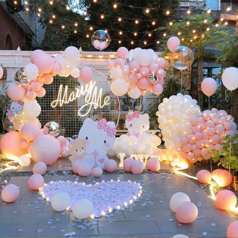 Set 100 Bong Bóng 5 Inch 30 Inch Hình Trái Tim Xinh Xắn Trang Trí Tiệc