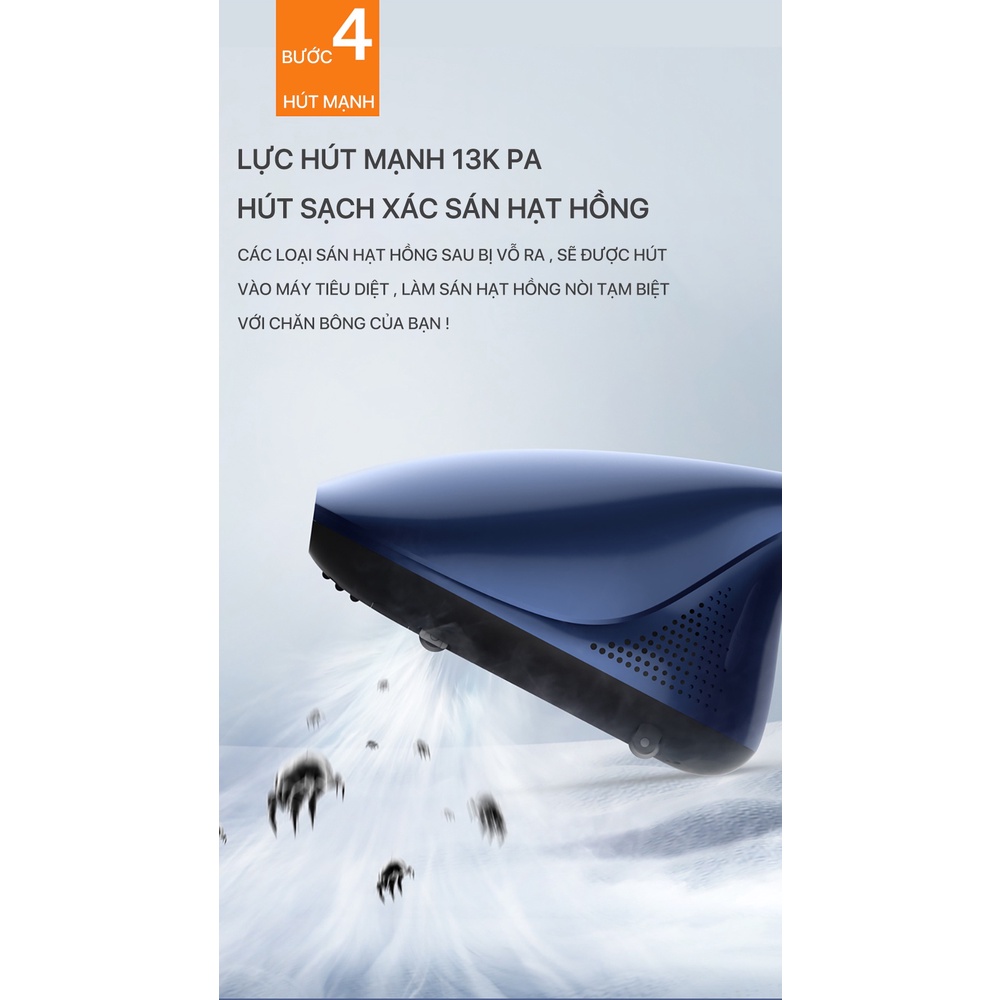 Máy Hút Bụi Khử Khuẩn & Vệ Sinh Giường Nệm Cầm Tay Deerma CM818, diệt khuẩn bằng tia UV /hút mạnh13000Pa