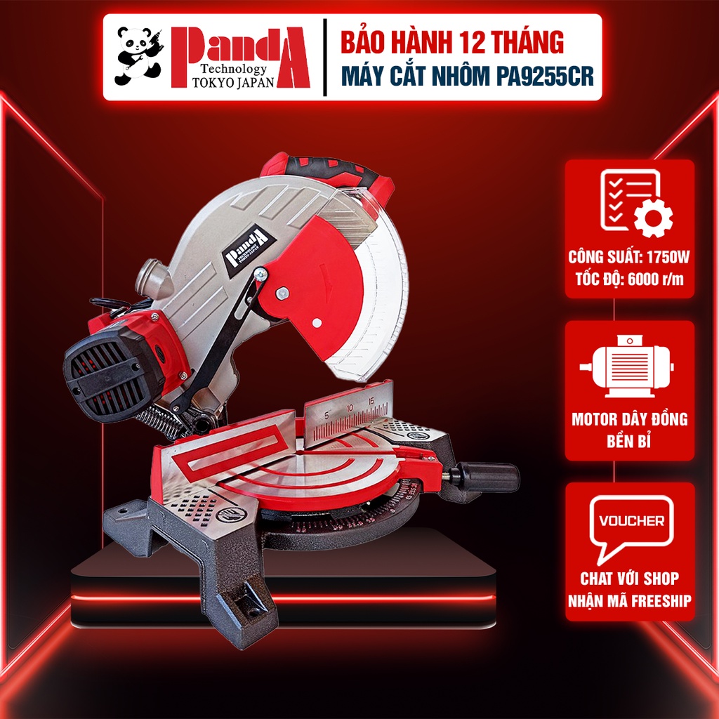 Máy cắt góc đa năng PANDA PA9255CR công suất 1750W lưỡi 255mm motor dây đồng cao cấp