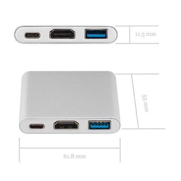Cáp Chuyển Đổi Từ USB-C Sang USB 3.0/HDMI-Type C - Cáp chuyển tín hiệu Type C sang cổng HDMI + Usb 3.0