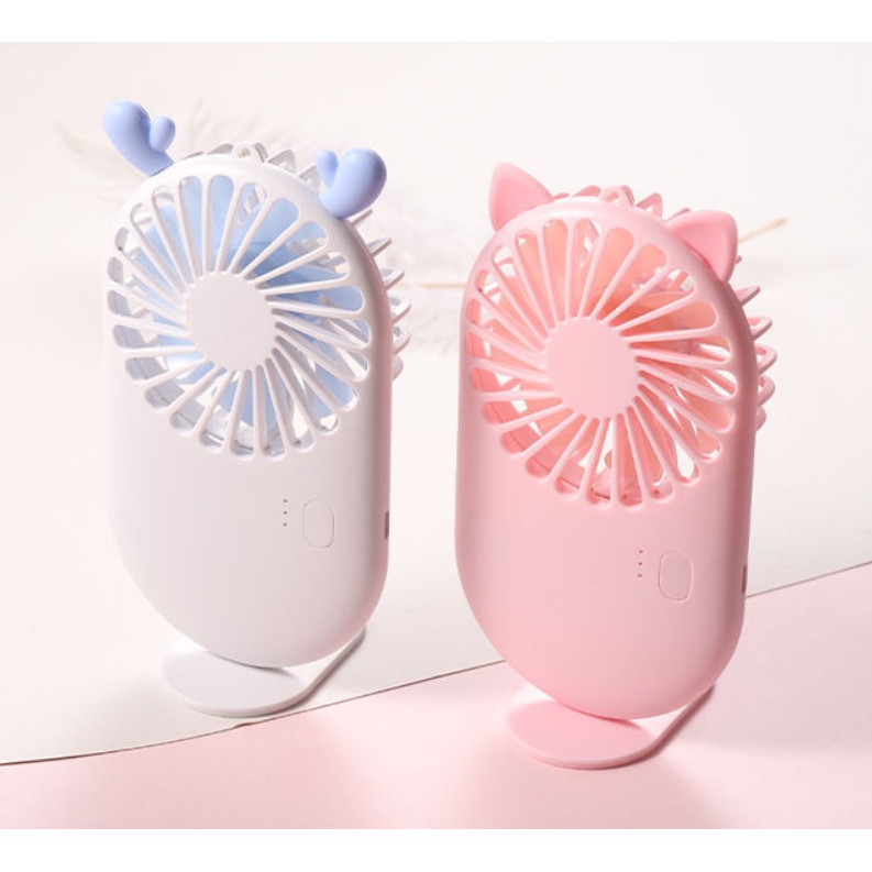 Quạt Mini cầm Tay Tích Điện 3 Chế Độ Quạ Tích Điện Cầm Tay Có Đế để bàn