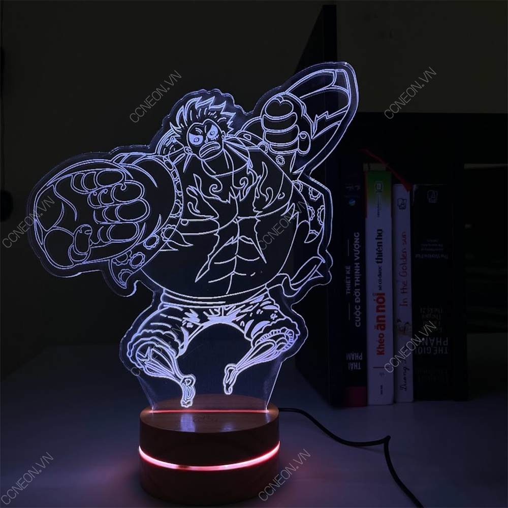 Đèn Led 3D Anime Luffy One Piece - Nhân Vật Hoạt Hình, Đèn Ngủ, Cảm Ứng , Điều Khiển Từ Xa