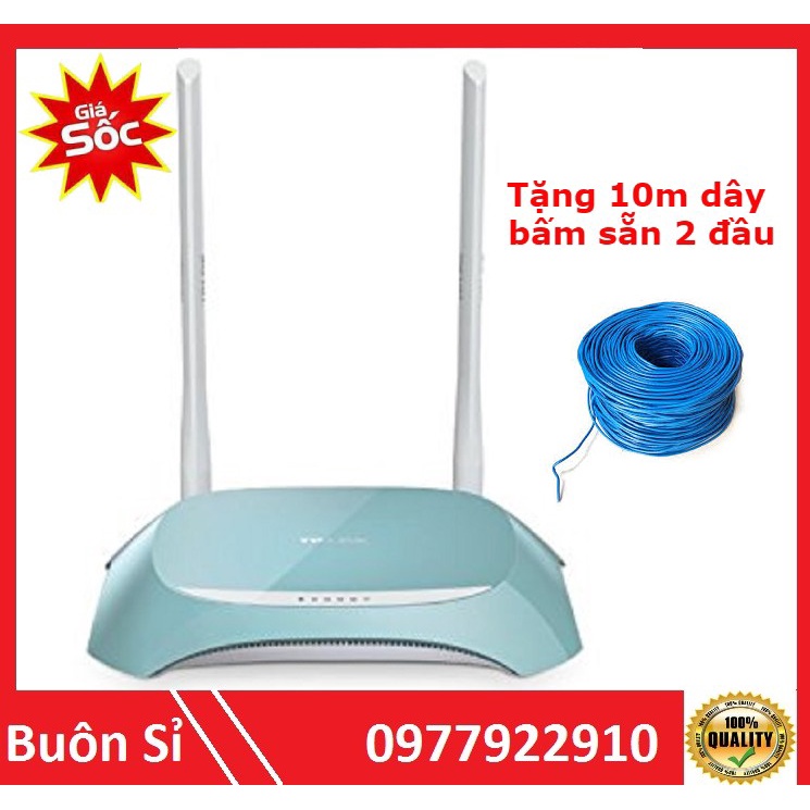 Bộ phát wifi TP Link 2 Râu Kèm 10m Dây Bấm Sẵn