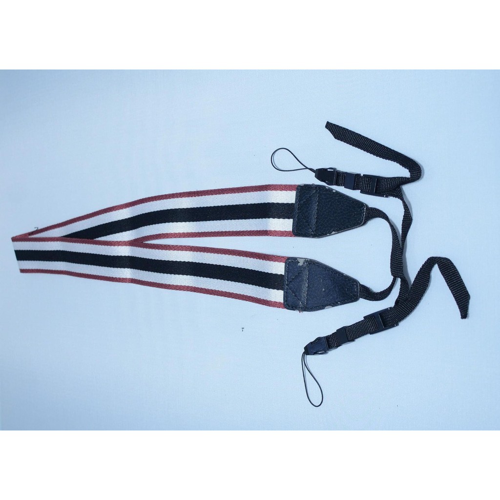 Dây đeo cổ dành cho máy ảnh màu nâu trắng đen - Vintage 001