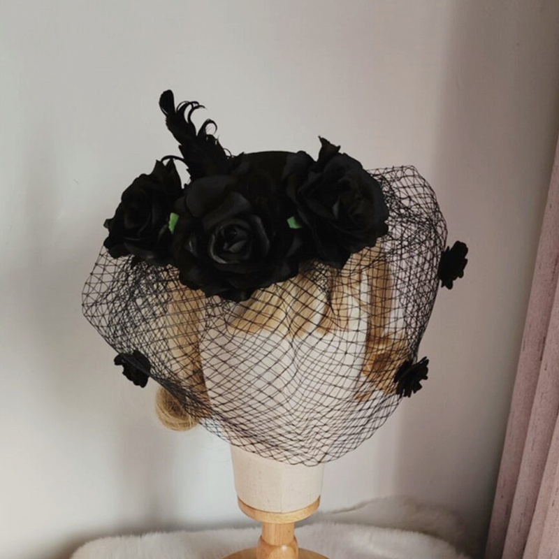 Mạng Che Mặt Đính Hoa Phong Cách Gothic Cho Cô Dâu