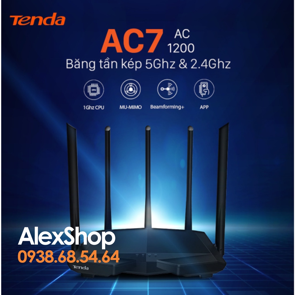 XÃ KHO  Tenda AC7 Thiết Bị Phát Wifi AC1200M Băng Tần Kép 2.4G và 5G