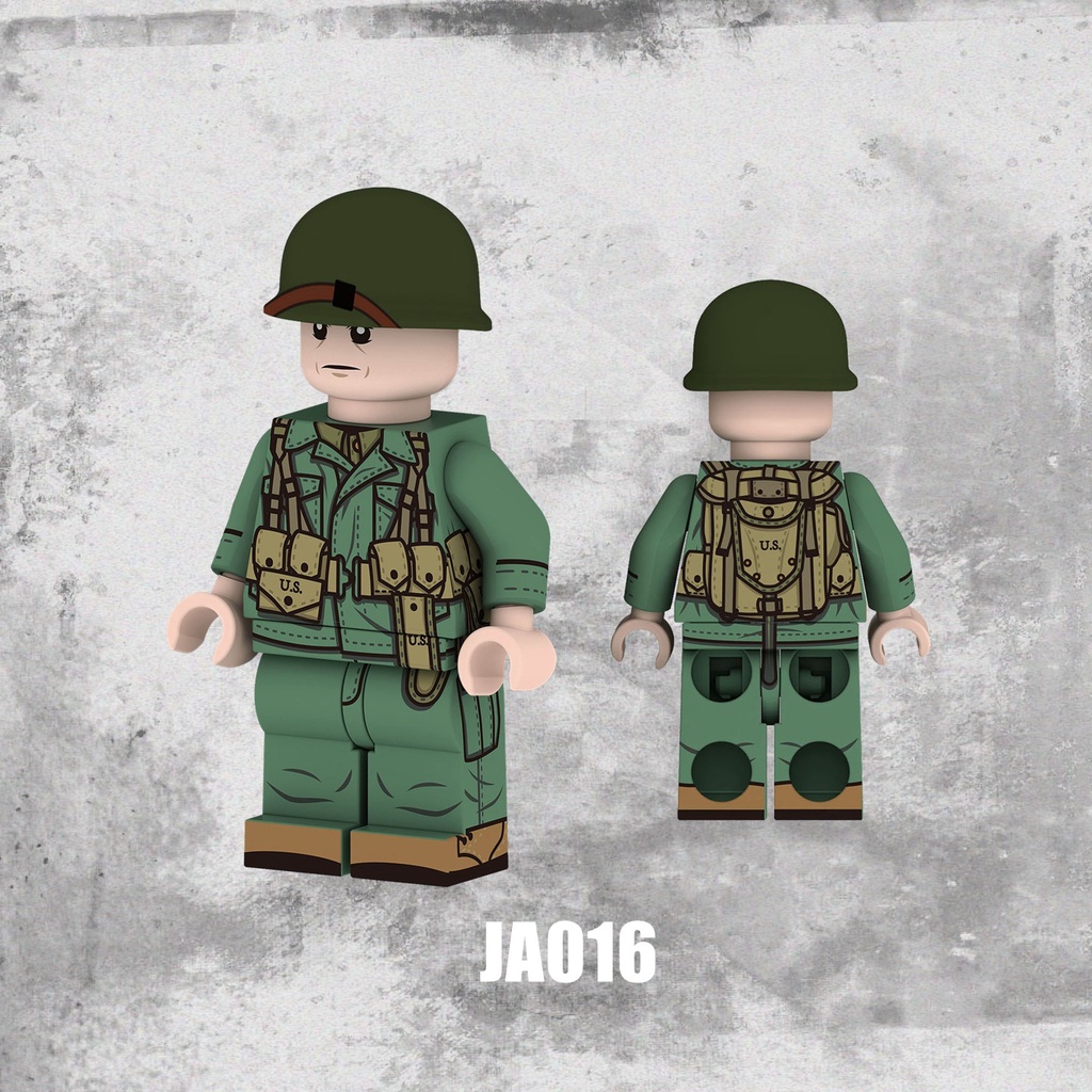 Minifigures Nhân Vật Người Lính Mỹ Lính Liên Xô Trong Thế Chiến Thứ II - Đồ Chơi Lắp Ráp Mini JA015 - 018