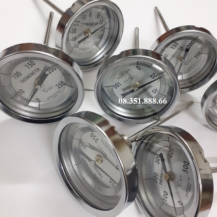 Đồng hồ đo nhiệt độ  Từ 0 độ - 50, 100, 150, 200, 250, 350, 500 độ C