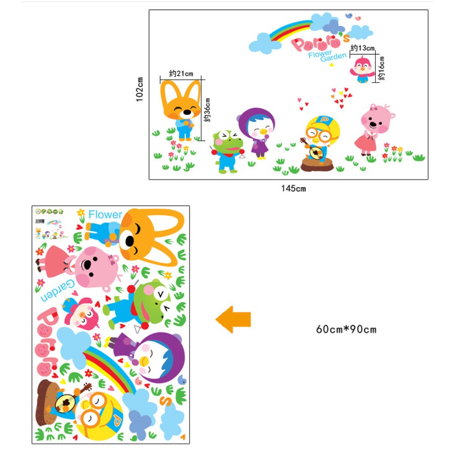 Decal dán tường - Vườn thú sắc màu mẫu mới