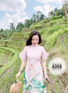 Bigsize Áo dài hoa sen AD08