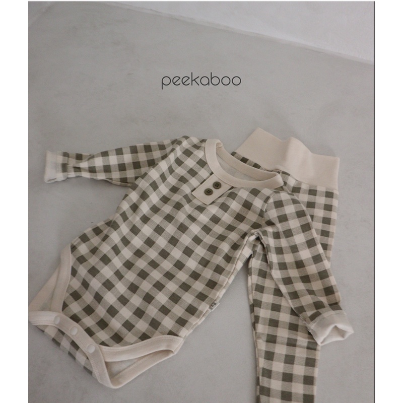 (Chính hãng) Bộ suit cài cúc đũng kèm quần kẻ dài tay Cony 2022 co giãn PEEKABOO made in Korea thời trang trẻ em cho bé