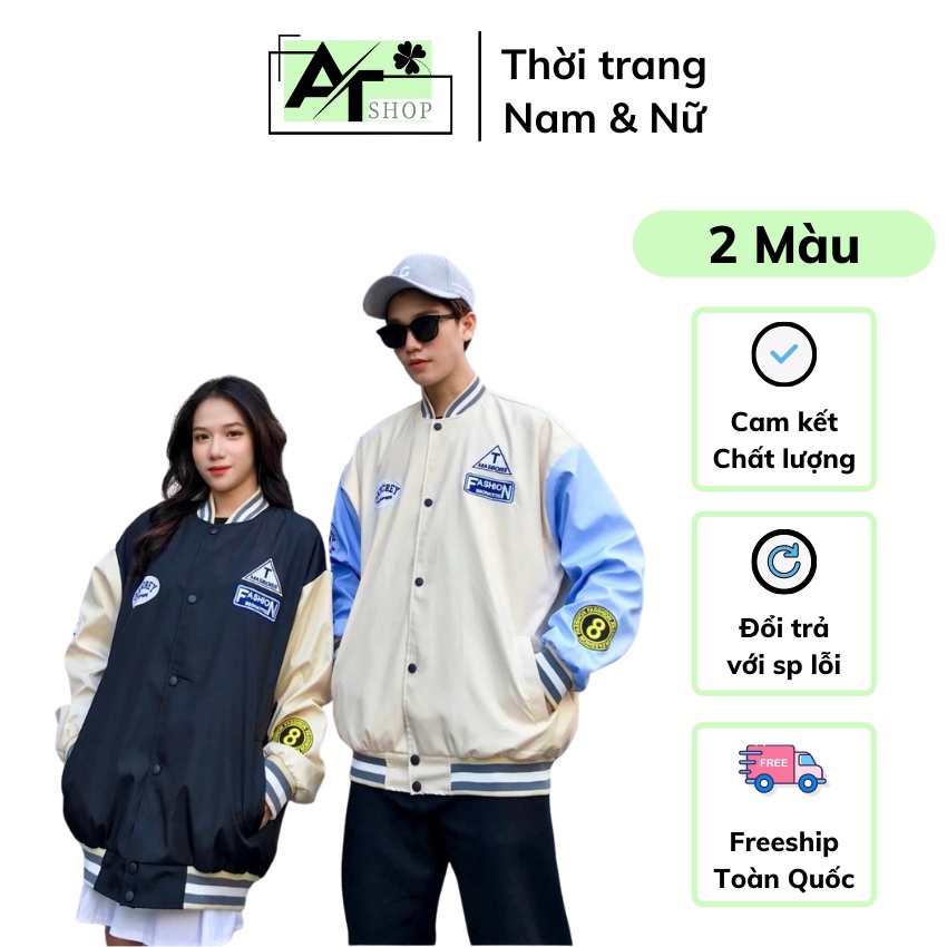 Áo khoác bóng chày 🔺 HÀNG CAO CẤP 🔺 Áo bomber form rộng vải dù Varsity dáng Unisex nam nữ D03