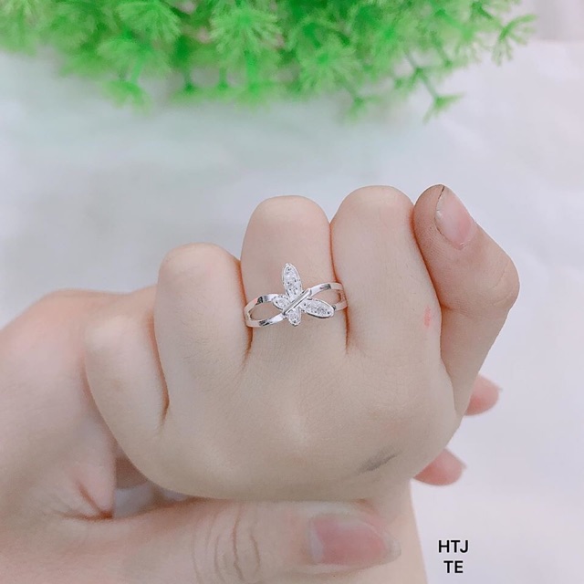 NHẪN MẶT BƯỚM ĐÍNH ĐÁ CHO TRẺ EM - TRANG SỨC BẠC