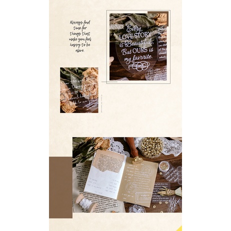 Bộ 40 sticker trong suốt STI010 cỡ lớn hình ren, hoa văn Vintage dán bullet journal, sổ tay Tuệ Minh