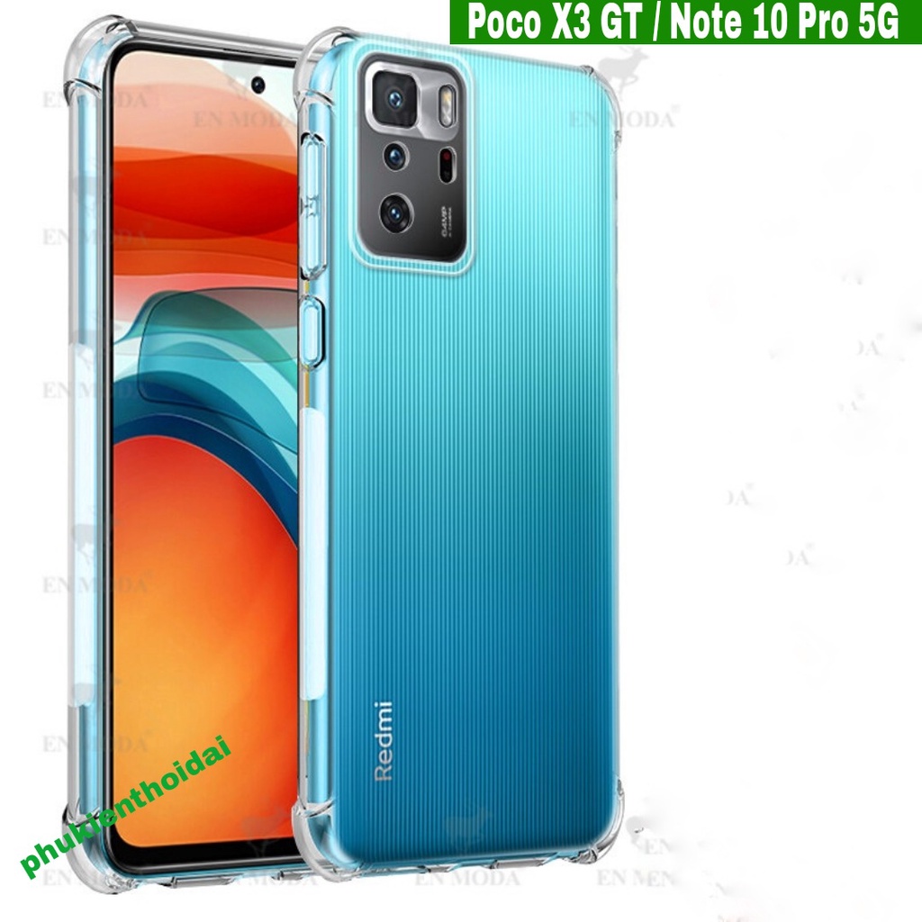 Ốp lưng Xiaomi Poco X3 GT / Note 10 Pro 5G trong suốt thế hệ mới ôm khít máy 4 góc lồi