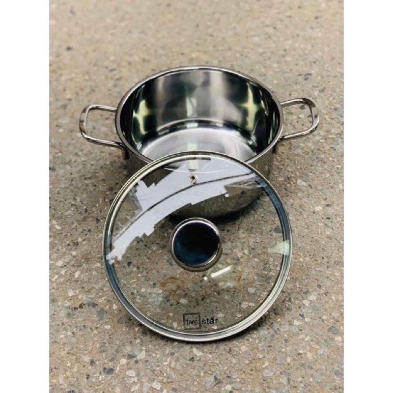 Nồi inox 3 Đáy Sandwich Fivestar Nắp Kính