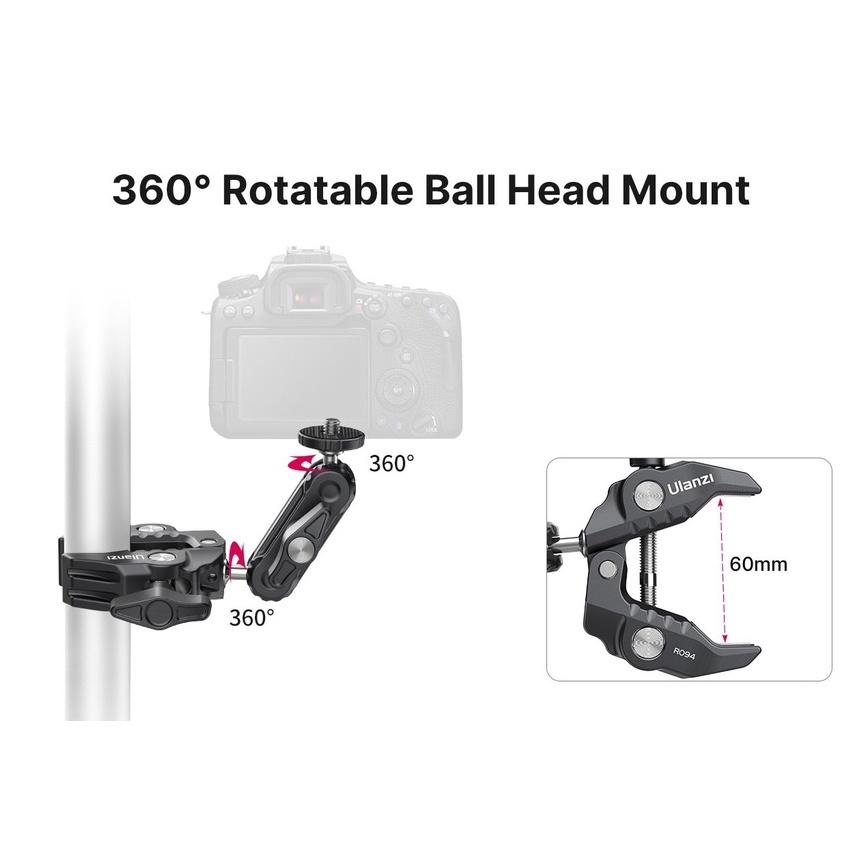 ULANZI R094 - HÀNG CHÍNH HÃNG - Kẹp kim loại đa năng dành cho Máy ảnh / Monitor