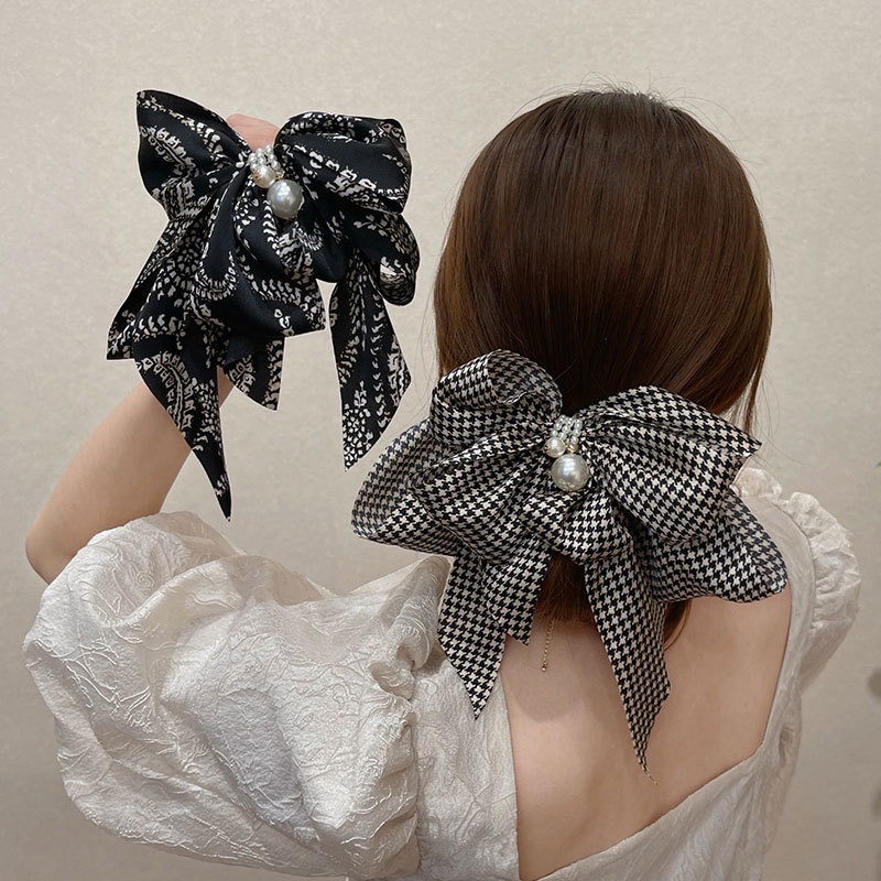 Kẹp Tóc Hình Nơ Lớn Phong Cách Hàn Quốc Cổ Điển Dành Cho Nữ